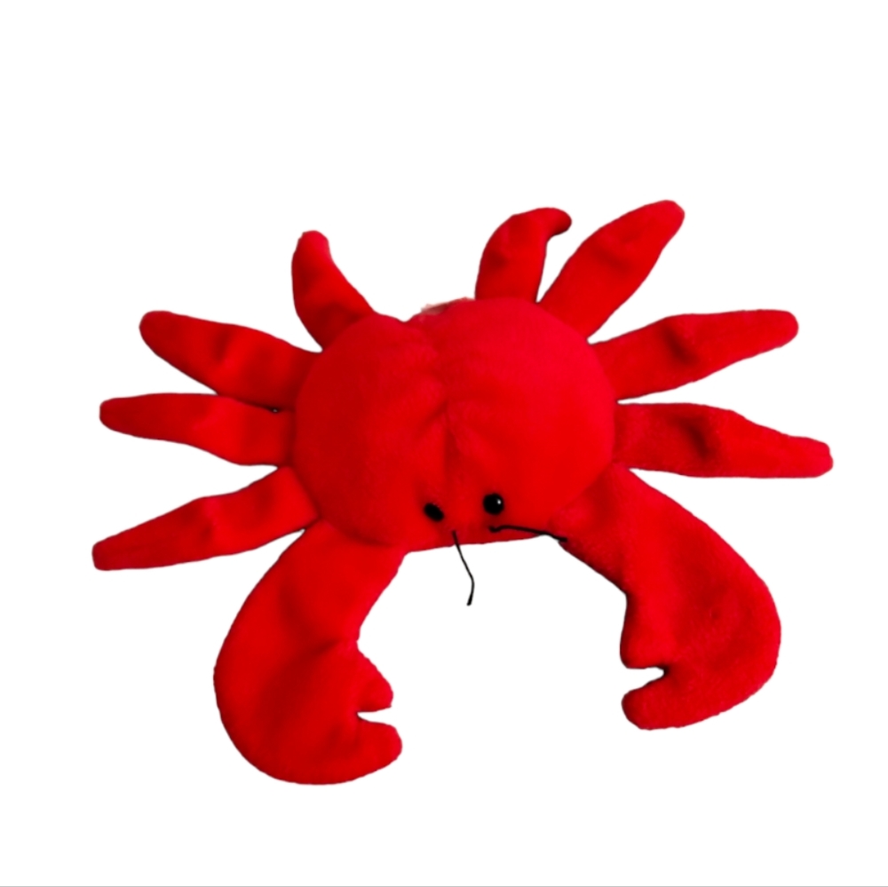 ✓Ty Beanie Baby: Digger the Crab (Red Body)